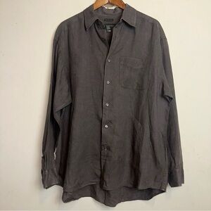 Vintage Banana Republic Shirt Men’s Large 100% Irish Linen Button Up Safari Y2K